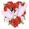 Roses Rouges Et Pigeons Romantiques D'Amour - Kit Broderie Diamants/Diamond Painting AF9327