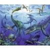 Dessin Animé De Requins Et Dinosaures - 5D Kit Broderie Diamants/Diamond Painting NA00398