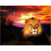 2019 Animal Lion Et Coucher De Soleil - 5D Kit Broderie Diamants/Diamond Painting VM7800