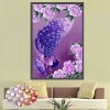 Paons Chinois Violets Fleurs - 5D Kit Broderie Diamants/Diamond Painting AF9073