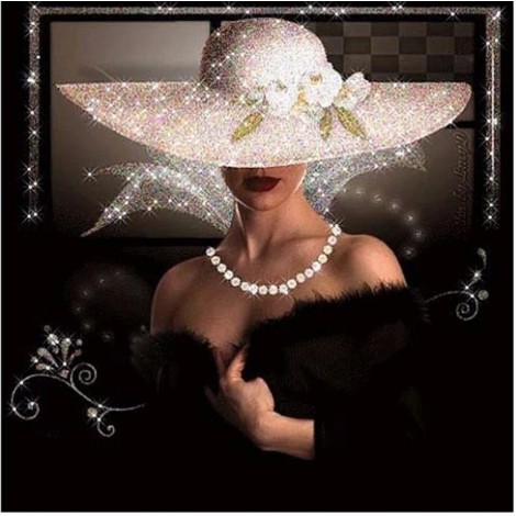 Grosses Soldes Tableau D'Une Femme Mystérieuse - 5D Kit Broderie Diamants/Diamond Painting VM1150