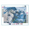 Fantaisie En Gros Solde Dragon Bleu Blanc - 5D Kit Broderie Diamants/Diamond Painting AF9119