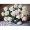 Grosses Soldes Tableau De Vase Pleine De Roses Blancs - 5D Kit Broderie Diamants/Diamond Painting VM9445