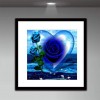 Tableau De Roses Bleus En Forme De Coeur - 5D Kit Broderie Diamants/Diamond Painting AF9319