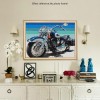 Grosses Soldes Photo De Harley Moto En Bleu - 5D Kit Broderie Diamants/Diamond Painting NA0740