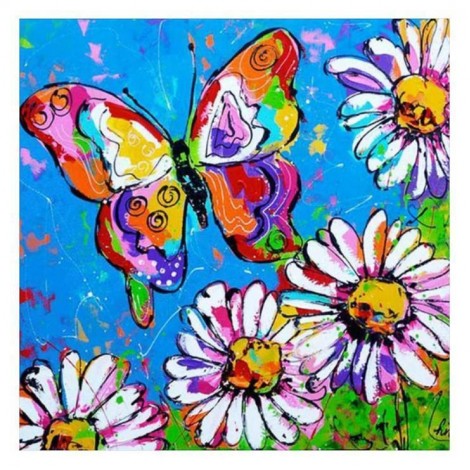 Coloré Peinture À L'Huile Papillons - 5D Kit Broderie Diamants/Diamond Painting QB5504