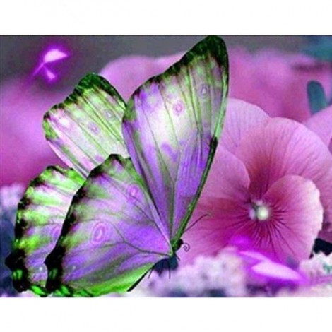 Nouvelle Arrivée Grosses Soldes Papillon Violet - 5D Kit Broderie Diamants/Diamond Painting VM9902