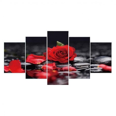 Grand Multi Panel Roses Cassées - 5D Kit Broderie Diamants/Diamond Painting QB9007