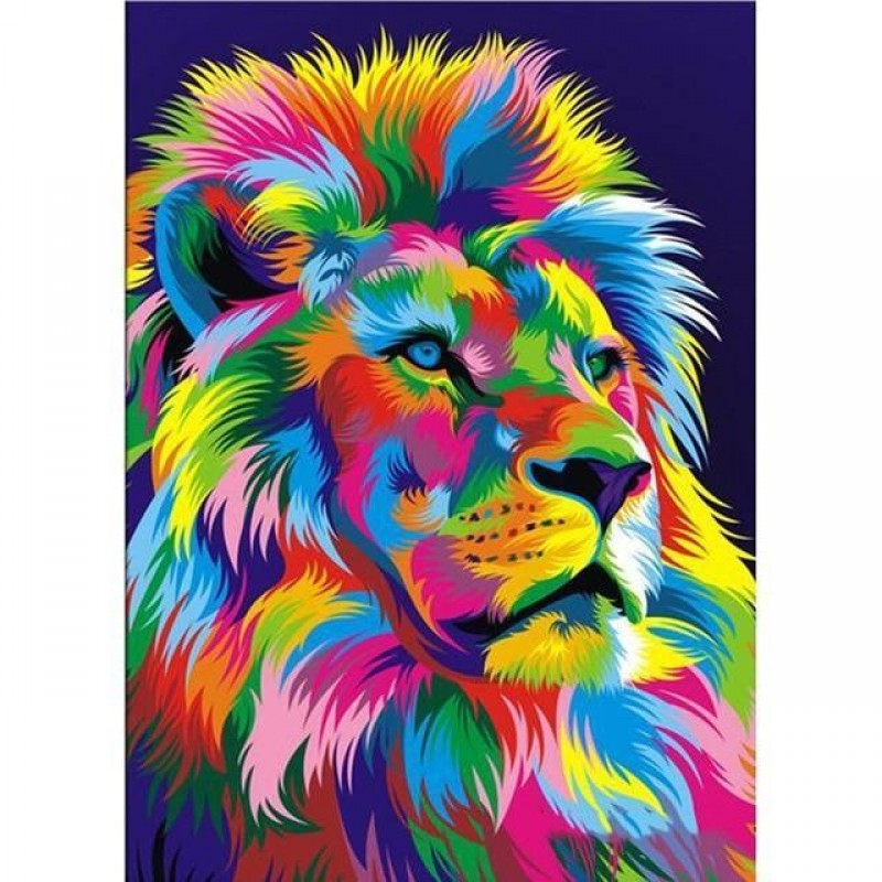 Lion Coloré D'Art M...