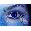 Grosses Soldes D'Art Moderne Yeux Bleus Et Papillons - 5D Kit Broderie Diamants/Diamond Painting QB5913