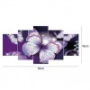 Photo Broderie Grandes Taille Trois Papillons Violets - 5D Kit Broderie Diamants/Diamond Painting QB8013