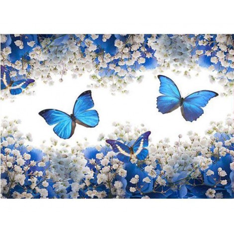 Papillons Bleus D'Art Moderne 2019 - 5D Kit Broderie Diamants/Diamond Painting VM9752