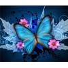 Tableau De Papillon Bleu Abstrait - 5D Kit Broderie Diamants/Diamond Painting QB5587